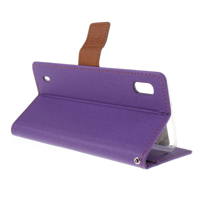 Roar Korea - Samsung Galaxy A10 Handy Hülle - Case aus Leder/Stoff - mit Köpermuster - purpur