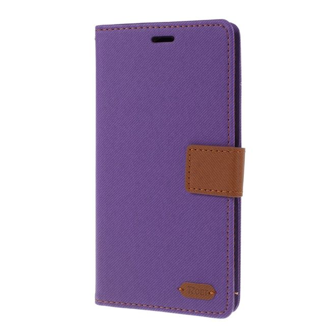 Roar Korea - Samsung Galaxy A10 Handy Hülle - Case aus Leder/Stoff - mit Köpermuster - purpur