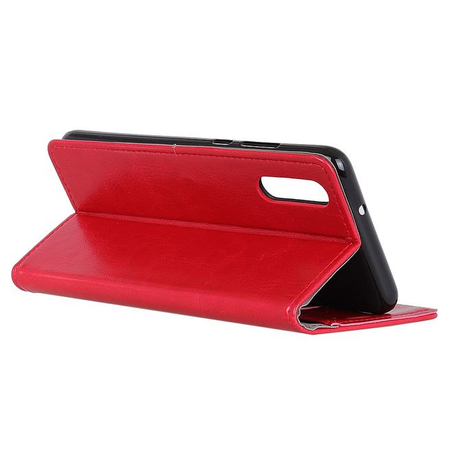 Sony Xperia 10 II Handyhülle - Crazy Horse Leder Bookcover Series - rot