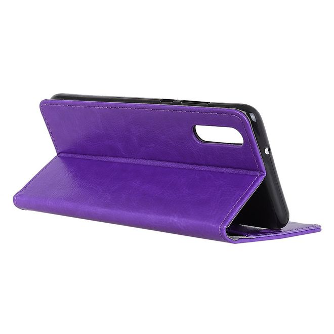 Sony Xperia 10 II Handyhülle - Crazy Horse Leder Bookcover Series - purpur