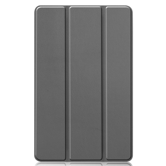 Samsung Galaxy Tab S6 Lite Hülle - Dreifach faltbares Leder Case - grau