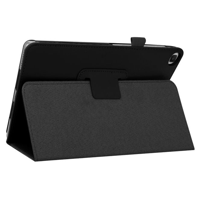Samsung Galaxy Tab S6 Lite Hülle - Litchi Leder Bookcover - schwarz