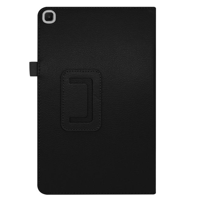 Samsung Galaxy Tab S6 Lite Hülle - Litchi Leder Bookcover - schwarz