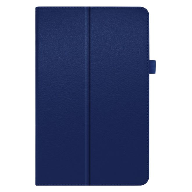 Samsung Galaxy Tab S6 Lite Hülle - Litchi Leder Bookcover - dunkelblau
