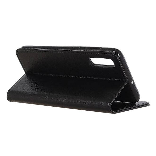 Sony Xperia L4 Handy Hülle - Crazy Horse V Leder Bookcover Series - schwarz