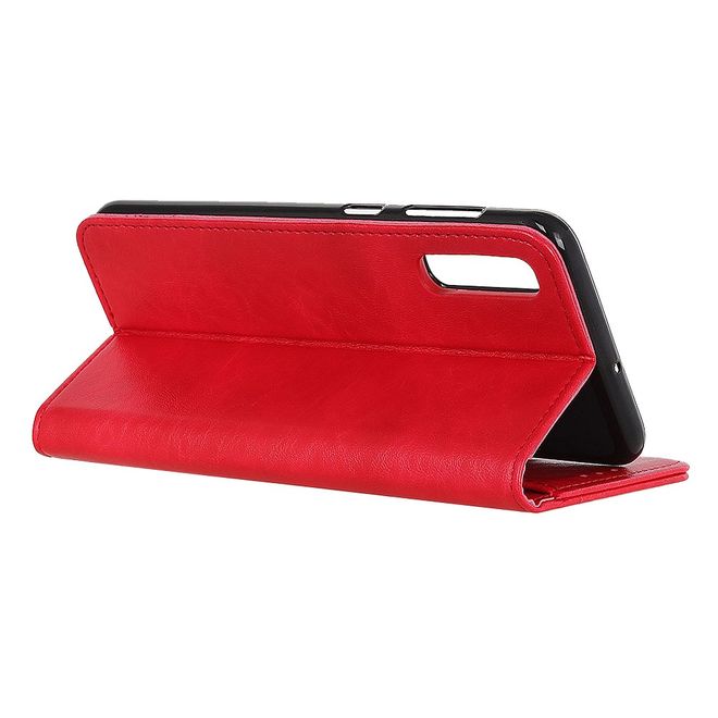 Sony Xperia L4 Handy Hülle - Crazy Horse V Leder Bookcover Series - rot