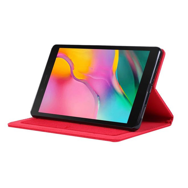 Samsung Galaxy Tab A 8.0 (2019) Hülle - Case aus Stoff/Kunstleder - mit Standfunktion - rot