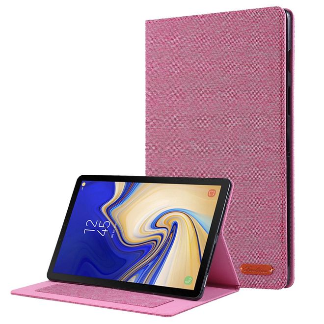 Samsung Galaxy Tab S5e Hülle - Case aus Stoff/Kunstleder - mit Standfunktion - pink