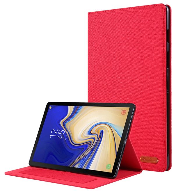 Samsung Galaxy Tab S5e Hülle - Case aus Stoff/Kunstleder - mit Standfunktion - rot