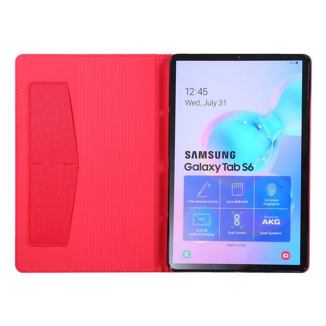 Samsung Galaxy Tab S6 Hülle - Case aus Stoff/Kunstleder - mit Standfunktion - rot