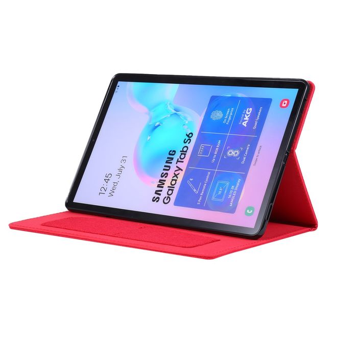 Samsung Galaxy Tab S6 Hülle - Case aus Stoff/Kunstleder - mit Standfunktion - rot