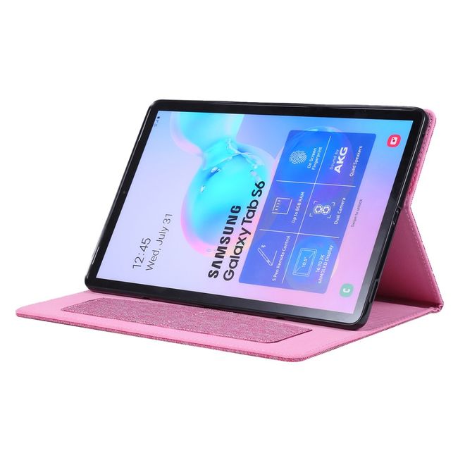 Samsung Galaxy Tab S6 Hülle - Case aus Stoff/Kunstleder - mit Standfunktion - pink