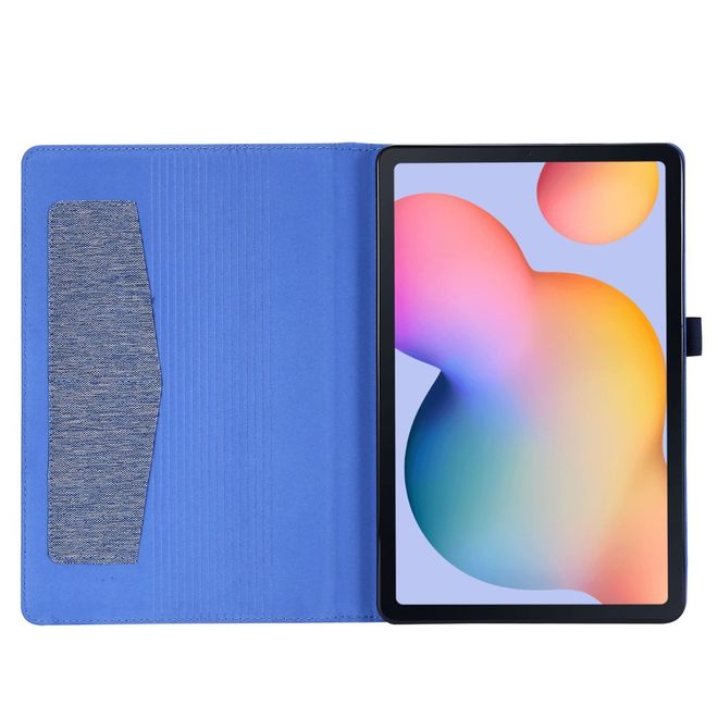 Samsung Galaxy Tab S6 Lite Hülle - Case aus Stoff/Kunstleder - mit Standfunktion - blau