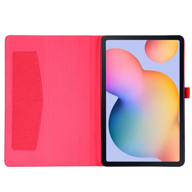 Samsung Galaxy Tab S6 Lite Hülle - Case aus Stoff/Kunstleder - mit Standfunktion - rot