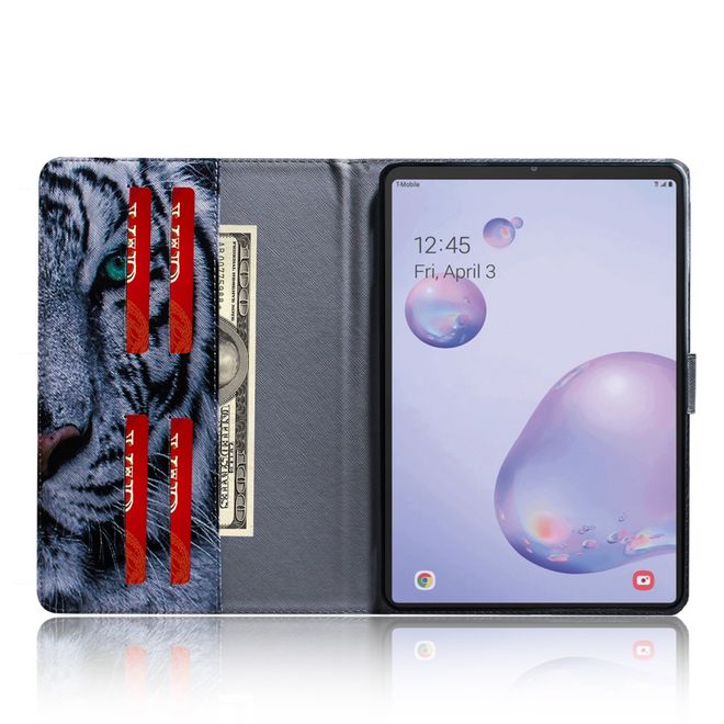 Samsung Galaxy Tab A 8.4 (2020) Hülle - Smart Kunstleder Case - mit Standfunktion - weisser Tiger