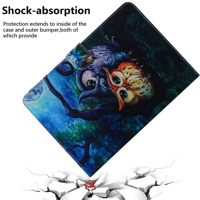 Samsung Galaxy Tab A 8.4 (2020) Hülle - Smart Kunstleder Case - mit Standfunktion - düstere Eulen