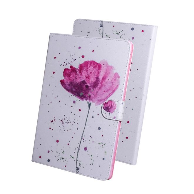 Samsung Galaxy Tab A 8.4 (2020) Hülle - Smart Kunstleder Case - mit Standfunktion - schlichte Blume