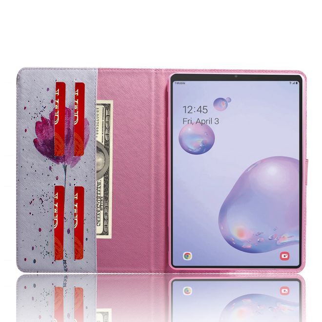 Samsung Galaxy Tab A 8.4 (2020) Hülle - Smart Kunstleder Case - mit Standfunktion - schlichte Blume