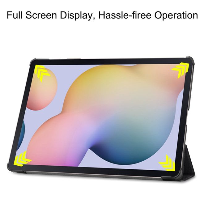 Samsung Galaxy Tab S7+ Hülle - Dreifach faltbares Case aus Leder - böser Smiley