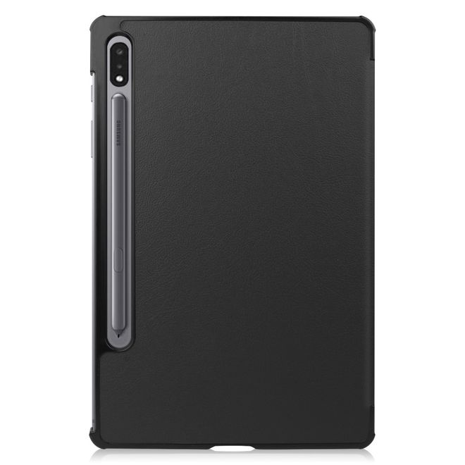 Samsung Galaxy Tab S7 Hülle - Dreifach faltbares Leder Case - schwarz