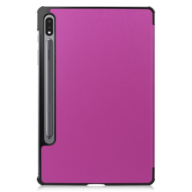 Samsung Galaxy Tab S7 Hülle - Dreifach faltbares Leder Case - purpur