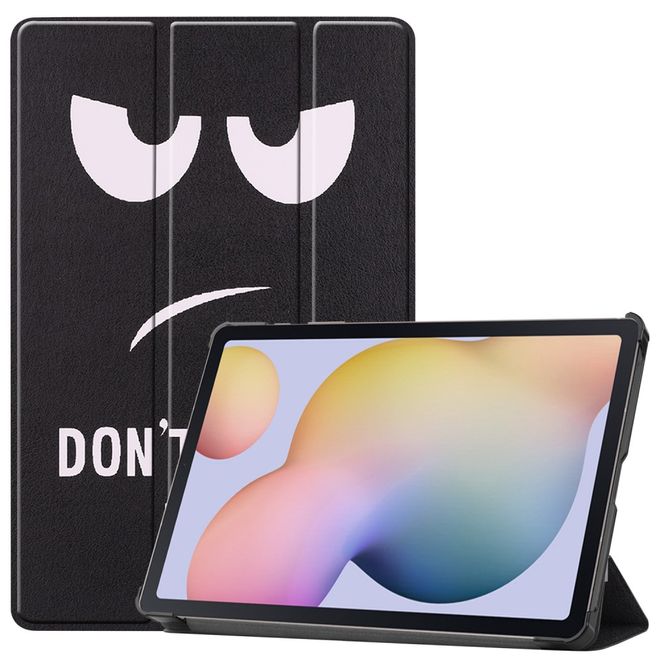 Samsung Galaxy Tab S7 Hülle - Dreifach faltbares Case aus Leder - böser Smiley