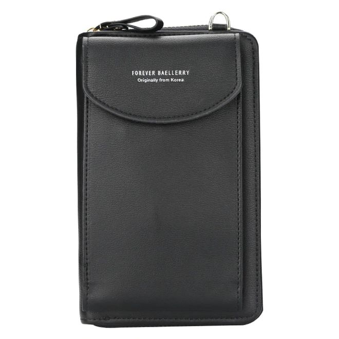 Universelle Crossbody Handy Clutch mit Extrafach - schwarz