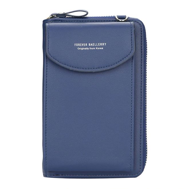 Universelle Crossbody Handy Clutch mit Extrafach - dunkelblau