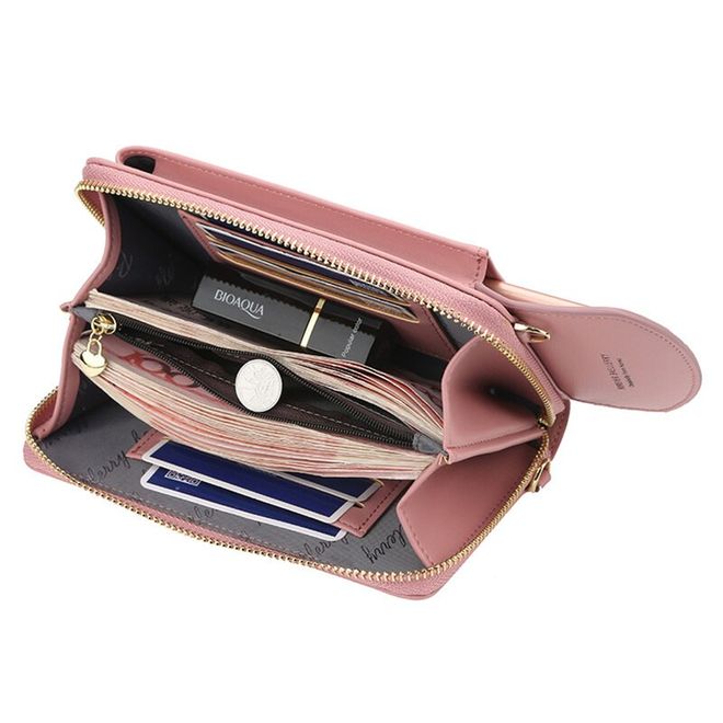 Universelle Crossbody Handy Clutch mit Extrafach - rosa