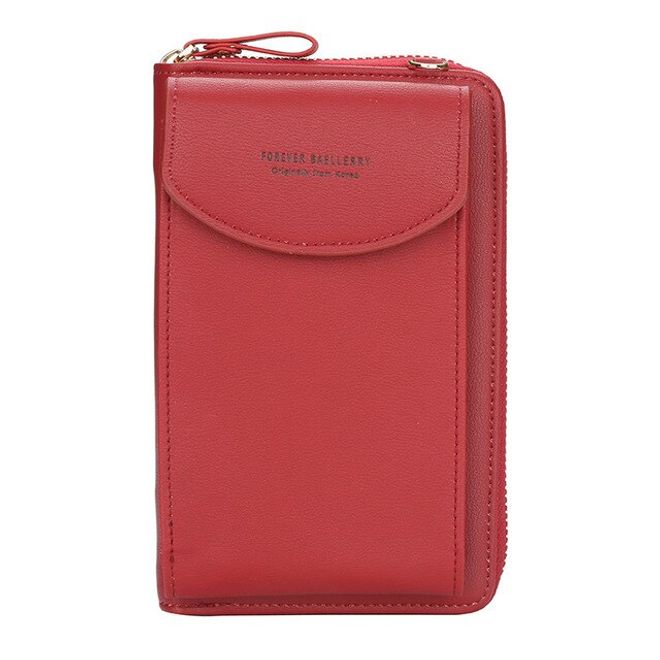 Universelle Crossbody Handy Clutch mit Extrafach - rot