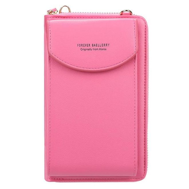 Universelle Crossbody Handy Clutch mit Extrafach - pink