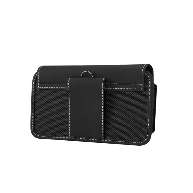 Universelles Oxford Stoff Etui mit Gürtelclip - Smartphones bis 5.5 Zoll - schwarz