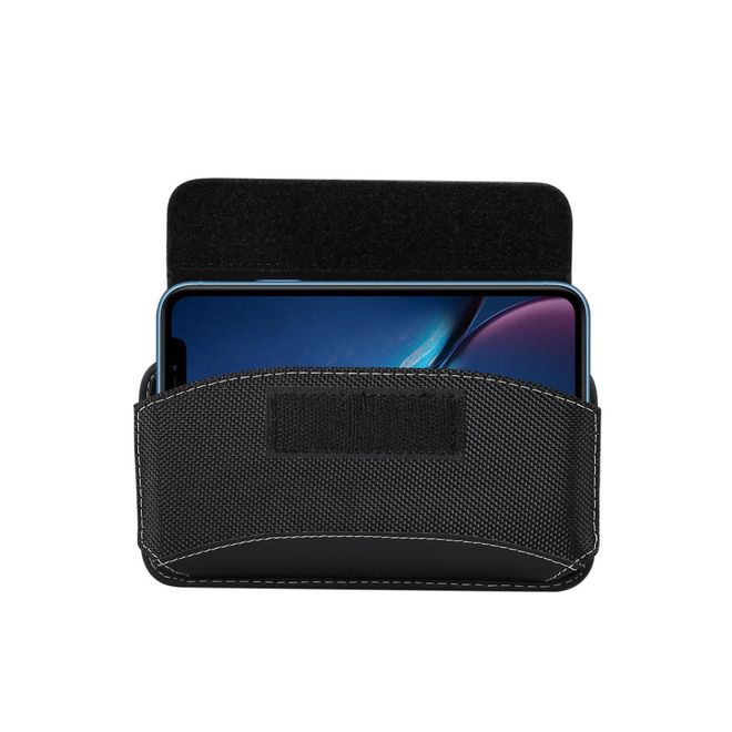 Universelles Oxford Stoff Etui mit Gürtelclip - Smartphones bis 5.5 Zoll - schwarz
