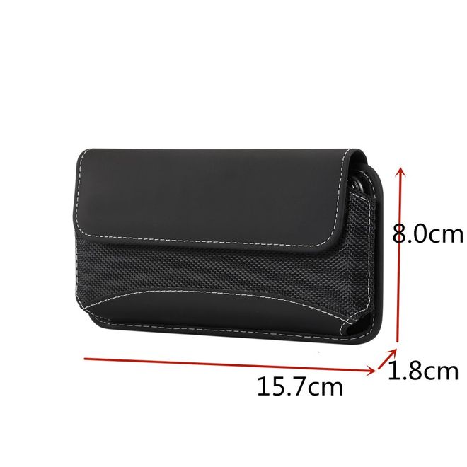Universelles Oxford Stoff Etui mit Gürtelclip - Smartphones bis 5.5 Zoll - schwarz