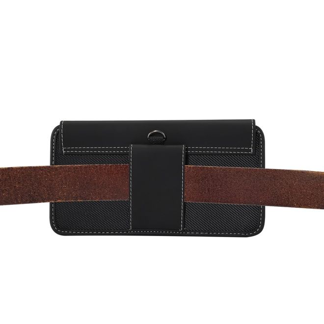 Universelles Oxford Stoff Etui mit Gürtelclip - Smartphones bis 5.5 Zoll - schwarz