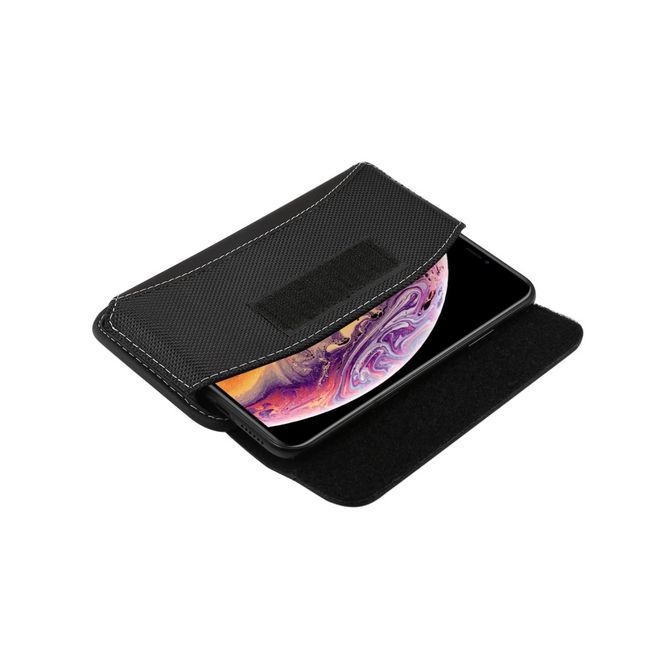 Universelles Oxford Stoff Etui mit Gürtelclip - Smartphones bis 5.2 Zoll - schwarz