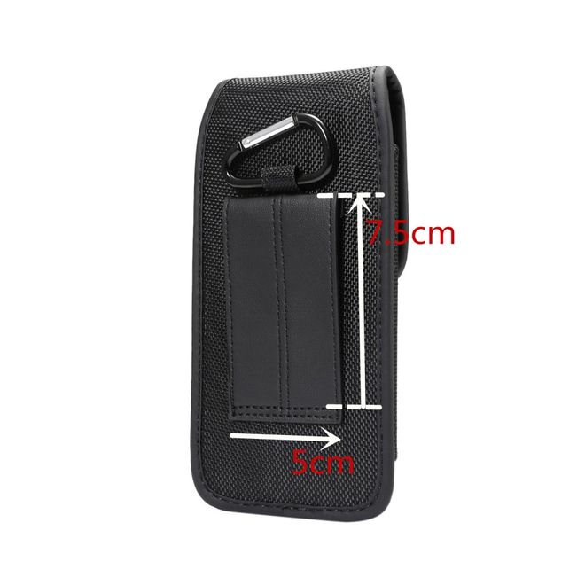 Universelles Oxford Stoff Etui mit Gürtelclip - Handys bis 6.3 Zoll - schwarz