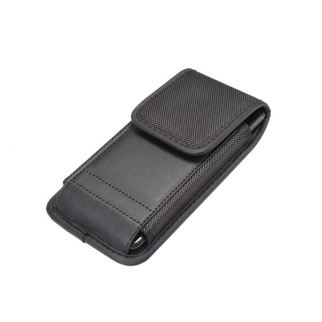 Universelles Oxford Stoff Etui mit Gürtelclip - Handys bis 6.3 Zoll - schwarz