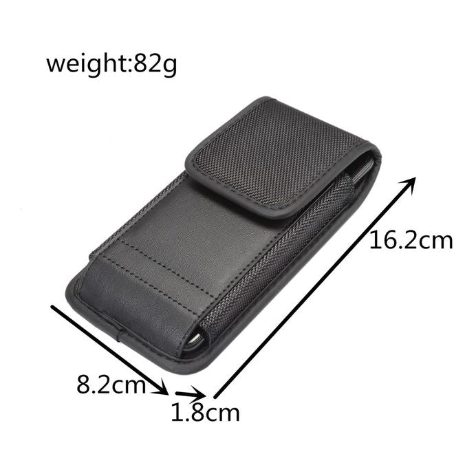 Universelles Oxford Stoff Etui mit Gürtelclip - Handys bis 6.3 Zoll - schwarz