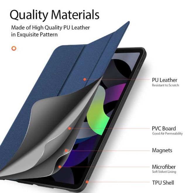 Dux Ducis - iPad Air (2022) / iPad Air (2020) Hülle - Apple Pencil Schutzfach - Domo Series - blau