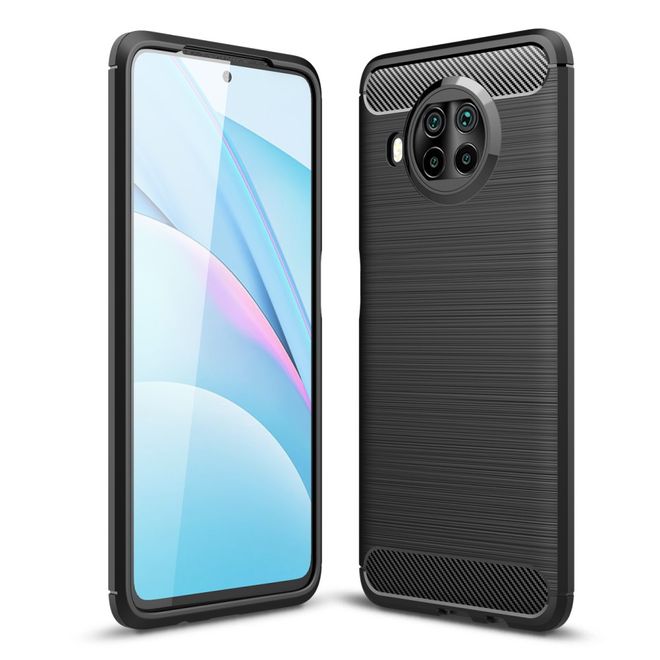 Xiaomi Mi 10T Lite Handyhülle - Carbon Fiber TPU Softcase Series - schwarz