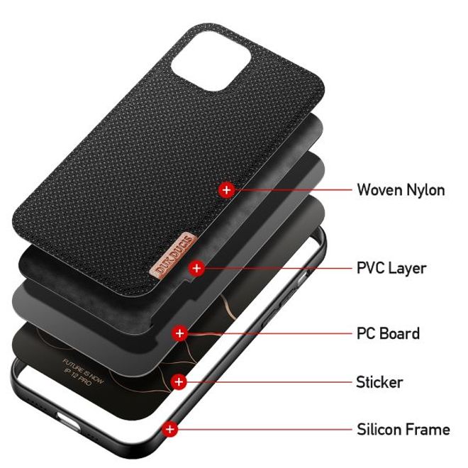 Dux Ducis - iPhone 12 / iPhone 12 Pro Hülle - Schickes Hardcase - Fino Series - schwarz