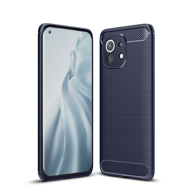 Xiaomi Mi 11 Handyhülle - Carbon Fiber TPU Softcase Series - blau