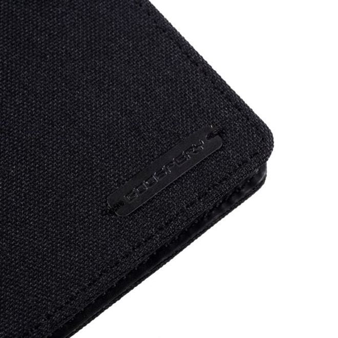 Goospery - Samsung Galaxy S21+ Hülle - Leder/Stoff Case - Canvas Diary Series - schwarz