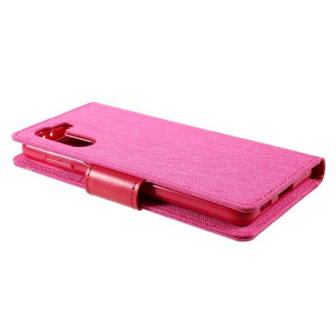 Goospery - Samsung Galaxy S21+ Hülle - Leder/Stoff Case - Canvas Diary Series - pink