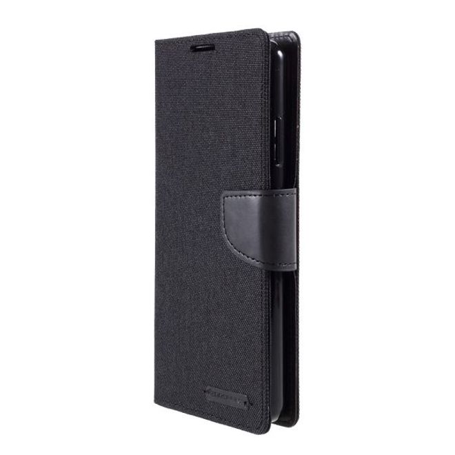 Goospery - Samsung Galaxy S21 Ultra Hülle - Leder/Stoff Case - Canvas Diary Series - schwarz