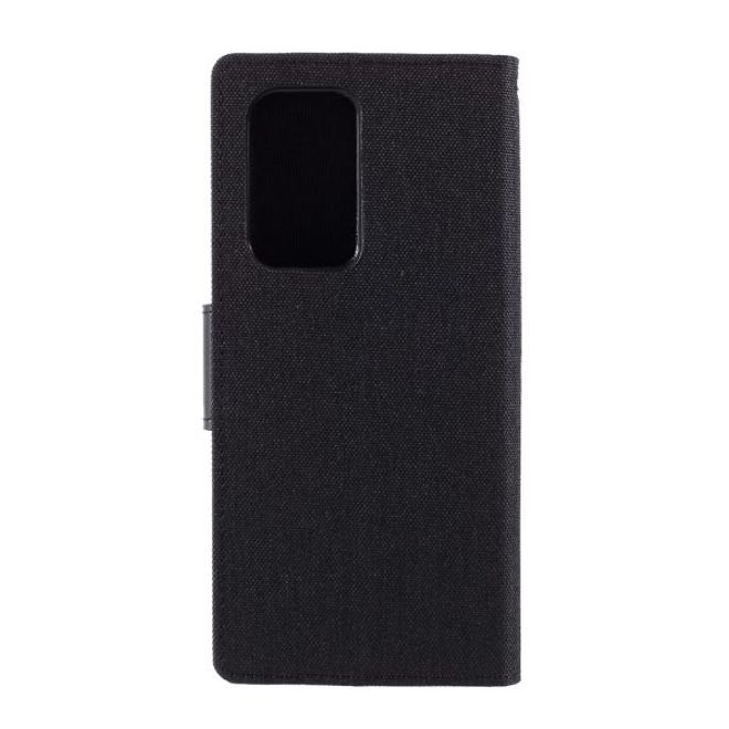 Goospery - Samsung Galaxy S21 Ultra Hülle - Leder/Stoff Case - Canvas Diary Series - schwarz