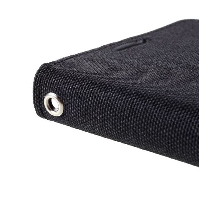 Goospery - Samsung Galaxy S21 Ultra Hülle - Leder/Stoff Case - Canvas Diary Series - schwarz