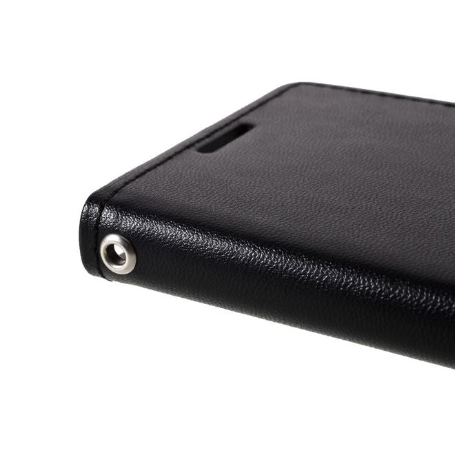 Goospery - Samsung Galaxy S21+ Hülle - Leder Bookcover - Bravo Diary Series - schwarz