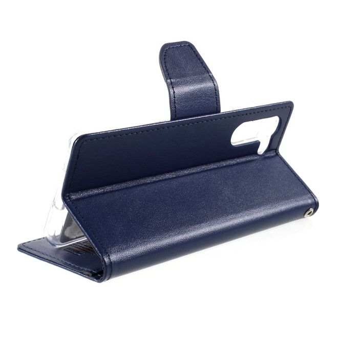 Goospery - Samsung Galaxy S21+ Hülle - Leder Bookcover - Bravo Diary Series - navy